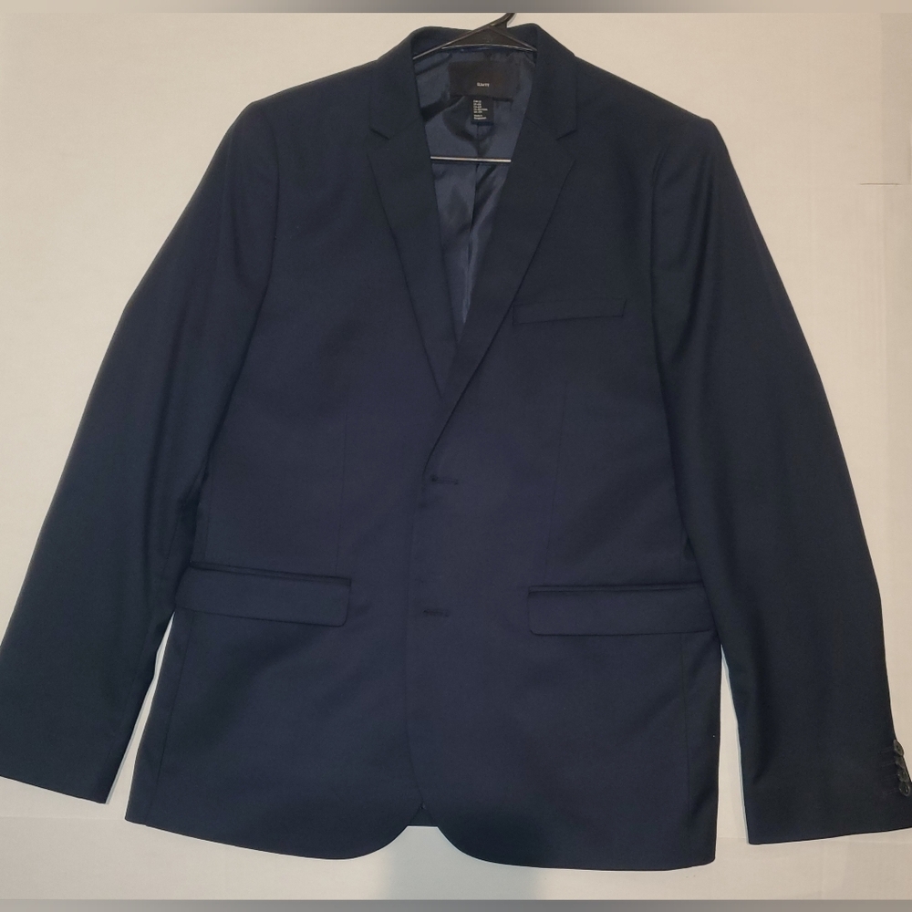 H & M Men's Slim Fit Blazer Sz 42R Navy